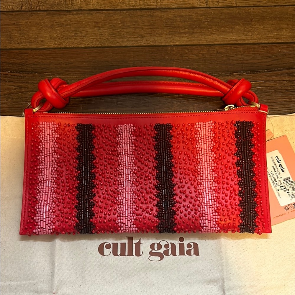 Cult Gaia Red Beaded Women's Bag